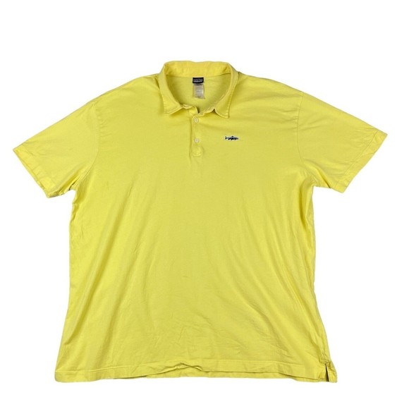 Patagonia Other - Patagonia Yellow Polo Shirt Mens XXL Organic Cotton Small Stain On The Back